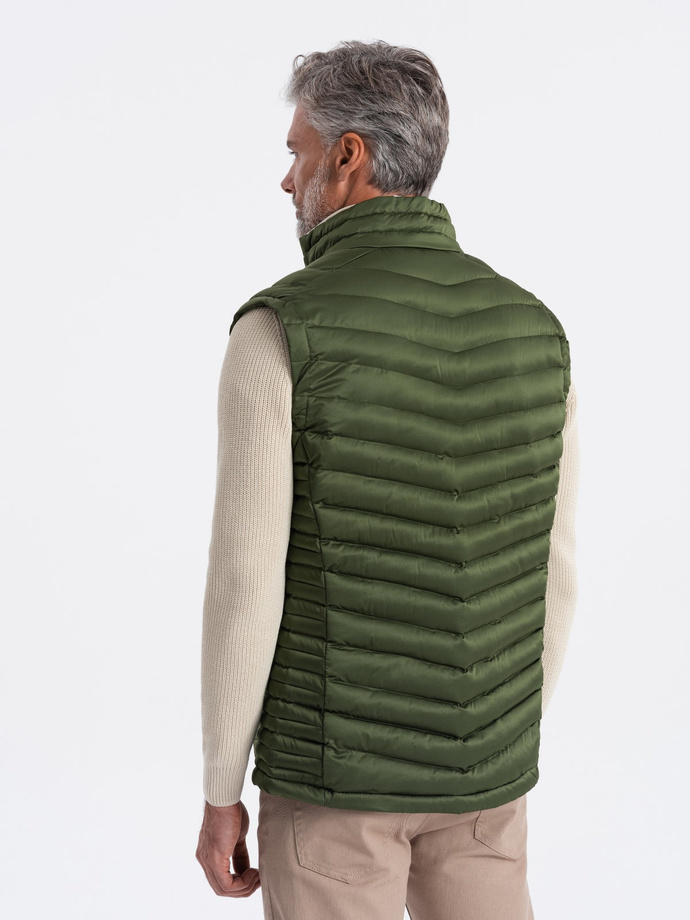 Men's quilted sleeveless - dark green V4 V54