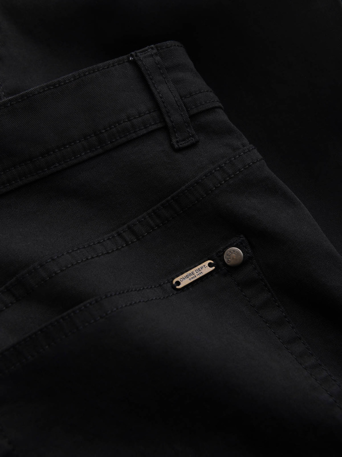 Pantaloni chino croiți pentru bărbați - negru V1 OM-PACP-0151