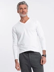 Men's unprinted longsleeve with a crew neckline - white V3 OM-LSBL-0108