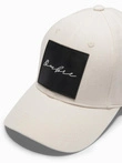 Men's baseball cap with large patch - cream V4 OM-ACCS-0101