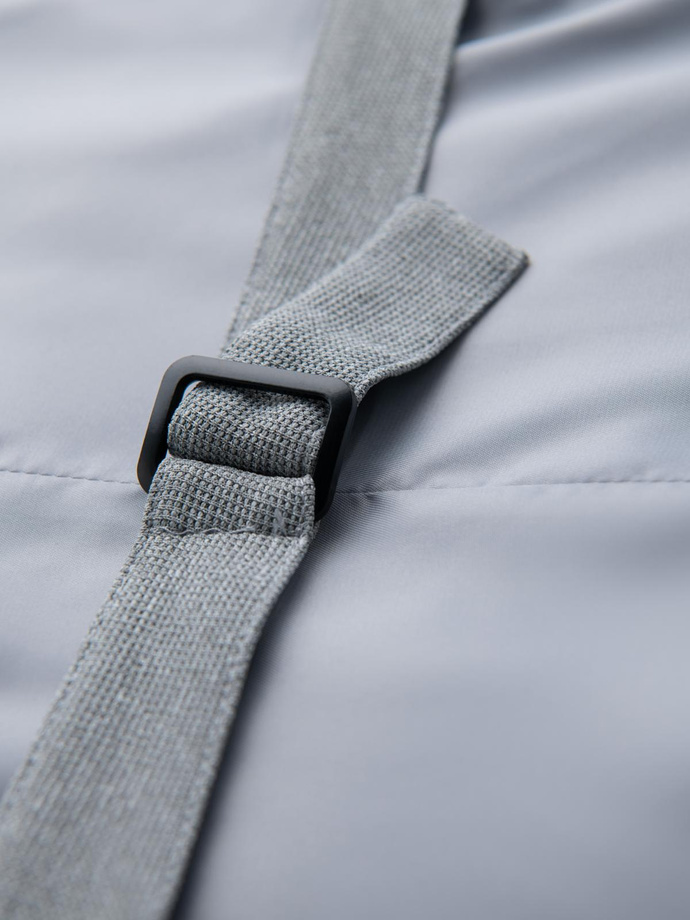 Fitted structured men's vest with patch pockets - grey melange V2 OM-BLZV-0146