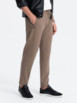 Pantaloni de trening bărbătești cu croială morcov - maro V2 OM-PASK-0166