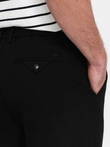 Pánske chino nohavice s elastickým pásom SLIM FIT - čierne V3 OM-PACP-0158