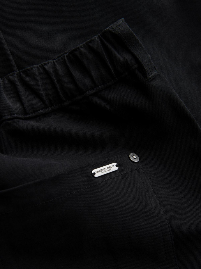 Pantaloni cargo STRAIGHT LEG pentru bărbați cu buzunare în dungi - negru V4 OM-PACG-0197