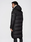 Men's classic long hooded jacket - black V1 OM-JALJ-0269