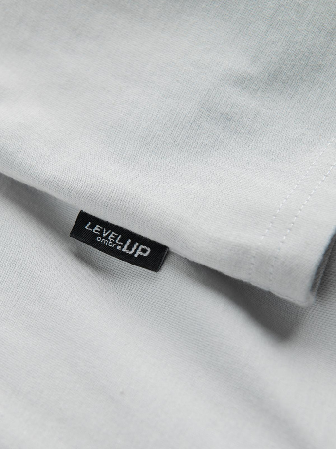 Tricou bărbătesc din bumbac cu buzunar - gri deschis V10 OM-TSPT-0154