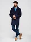 Men's double-breasted coat with decorative buttons - indigo V1 OM-COWC-0109
