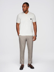 Men's polo shirt with zipper neckline - white V1 OM-POSS-0148