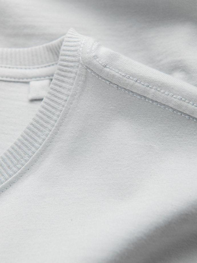 Tricou bărbătesc din bumbac cu buzunar - gri deschis V10 OM-TSPT-0154