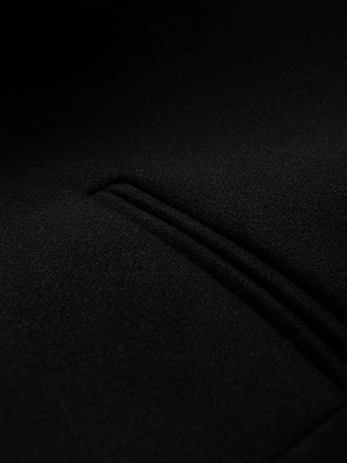 Men's casual blazer with decorative buttons on cuffs - black V3 OM-BLZB-0118