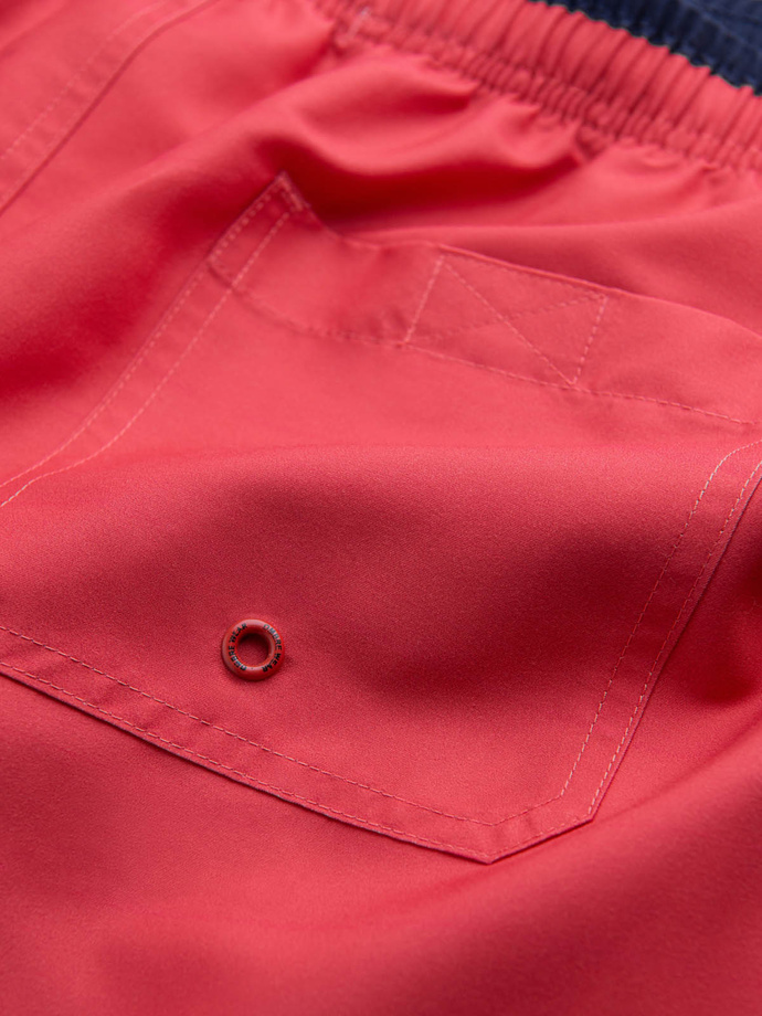 Pantaloni scurți de înot bărbătești cu nervuri în două tonuri - coral V4 OM-SRBS-0141