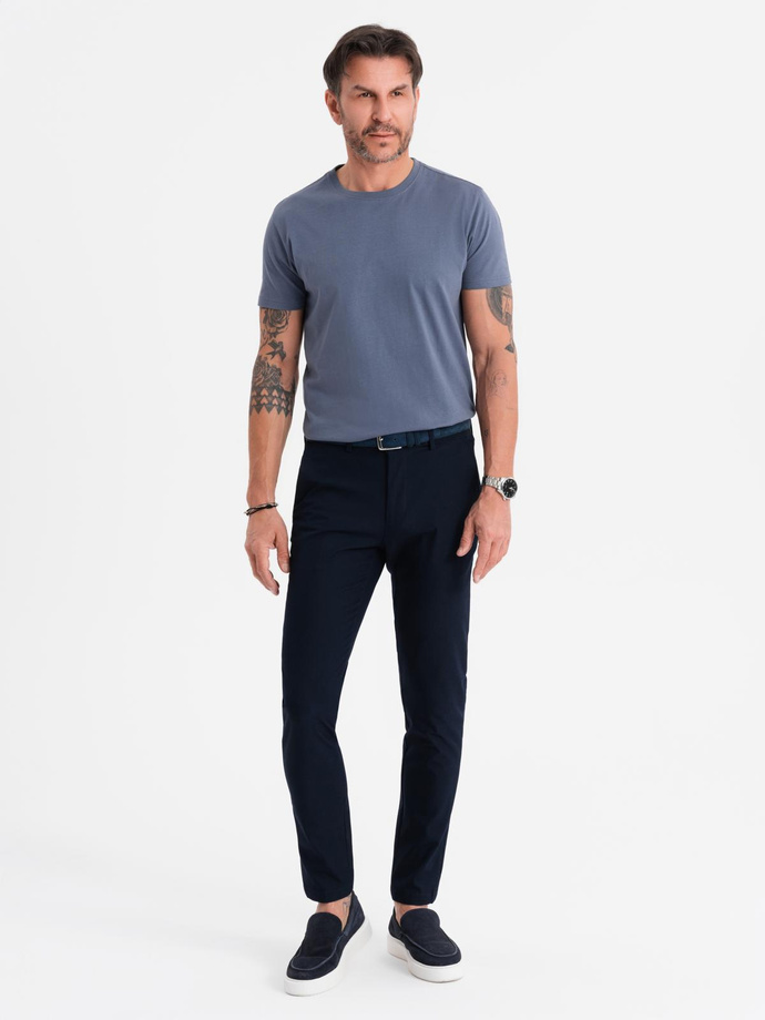 Tricou clasic BASIC din bumbac pentru bărbați - violet V13 OM-TSBS-0146