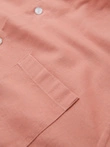 Men's linen shirt with collar and pocket REGULAR FIT - peach V1 OM-SHCS-0161