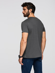 Men's classic cotton BASIC T-shirt - graphite V15 OM-TSBS-0236