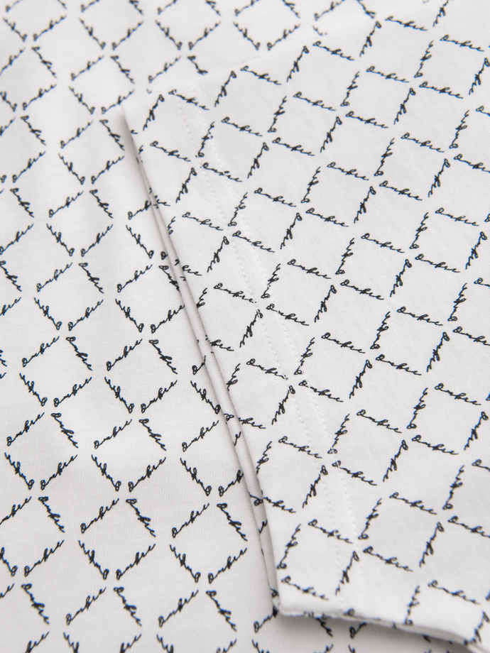 Tricou din bumbac imprimat cu decolteu rotund - negru V2 OM-TSFP-0225