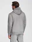 Men's kangaroo hooded sweatshirt - gray V8 OM-SSBN-0177