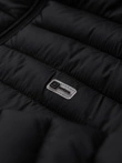 Men's quilted jacket with high zipped hood - black V1 OM-JAHP-0238