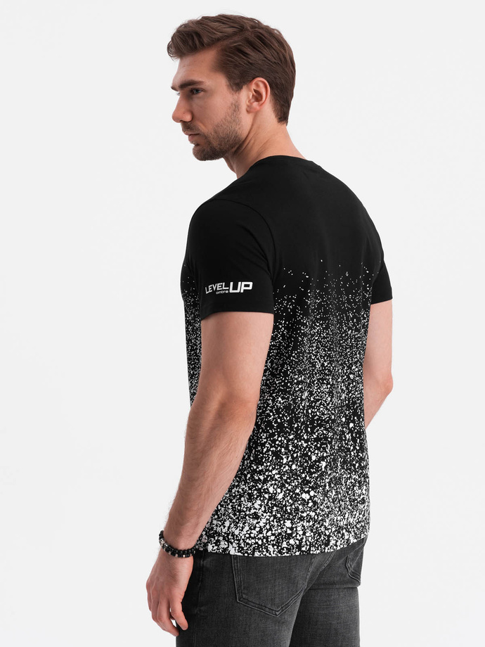 Men's gradient print cotton t-shirt - black V2 OM-TSPT-22SS-001