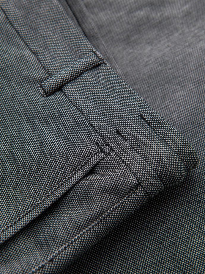 Vyriški SLIM FIT trumpi šortai iš struktūrizuoto melanžinio trikotažo - juodi V2 OM-SRCS-0166