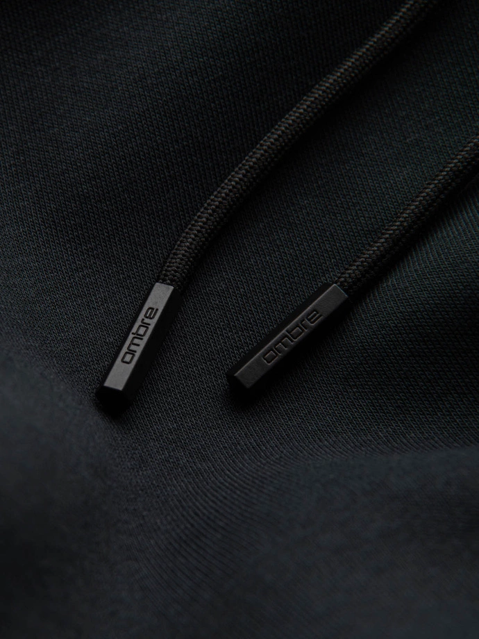 Vyriški BASIC medvilniniai "kengūros" tipo džemperiai su gobtuvu - juodi V9 OM-SSBN-0161