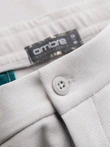 Vyriški SLIM FIT trumpi šortai iš melanžinio struktūrizuoto trikotažo - šviesiai pilki V5 OM-SRCS-0166