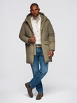 Classic men's long parka jacket - olive V3 OM-JAPJ-0313