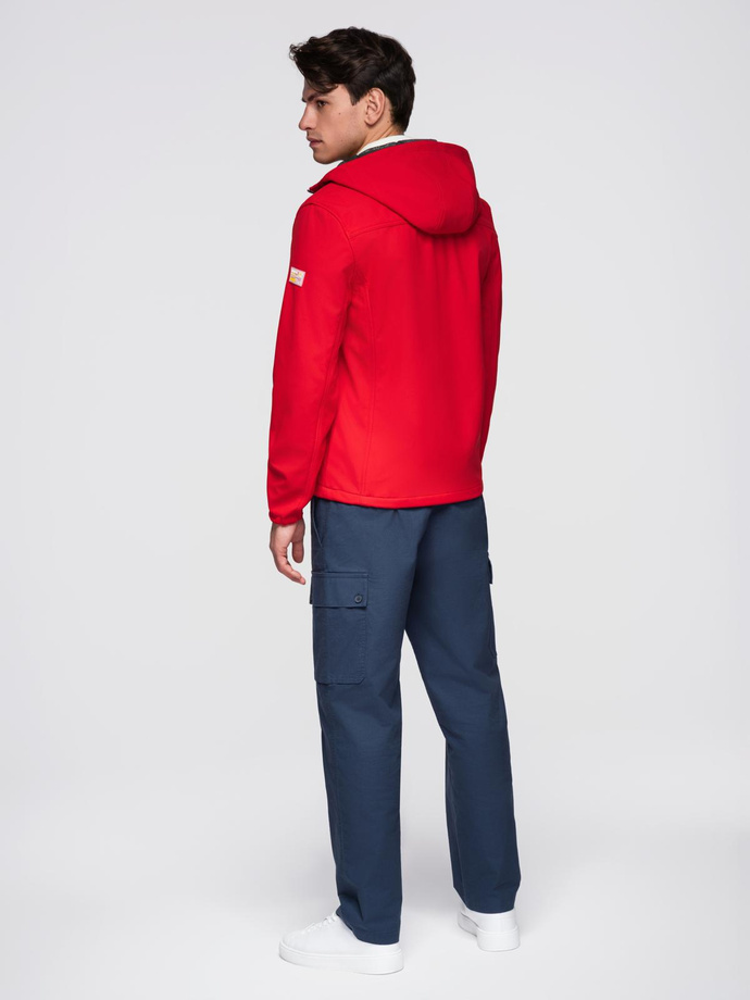 Jachetă bărbătească cu centru din fleece SOFTSHELL-red V6 OM-JANP-0137