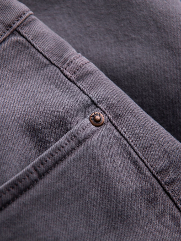 Pánske džínsové nohavice bez oderu SLIM FIT - grafitová V5 OM-PADP-0148