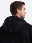 Men's unbuttoned hooded sweatshirt - black V5 OM-SSZP-0124