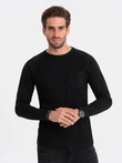 Men's longsleeve with "waffle" texture - black V4 OM-LSCL-0109