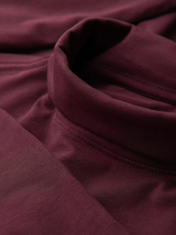 Men's plain turtleneck longsleeve - maroon V6 OM-LSCL-0130