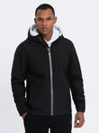 Men's SOFTSHELL jacket with fleece center - black V2 OM-JANP-0137