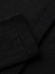 Men's polo sweater with embroidery on chest - black V1 OM-POLS-0140