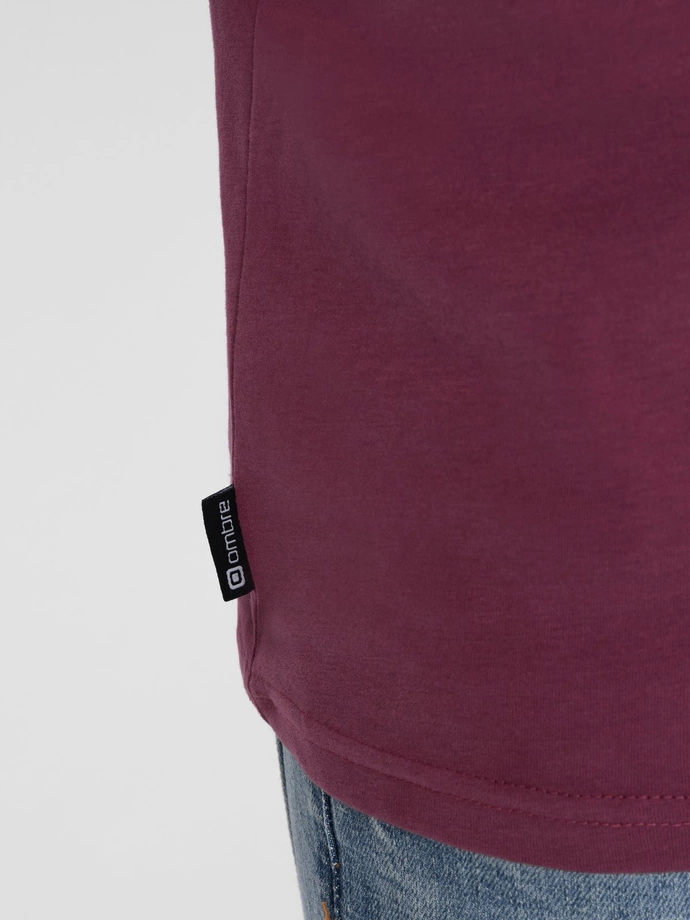 Tricou casual pentru bărbați cu buzunare aplicate - roz închis V5 OM-TSCT-0109