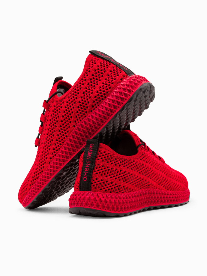 Adidași cu plasă pentru bărbați - roșu V2 OM-FOKS-0117