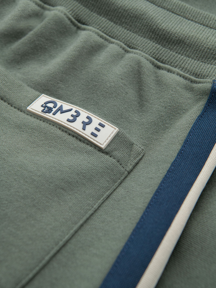 Pantaloni scurți casual pentru bărbați SLIM FIT jacquard knit - albastru marin V1 OM-SRCS-0168