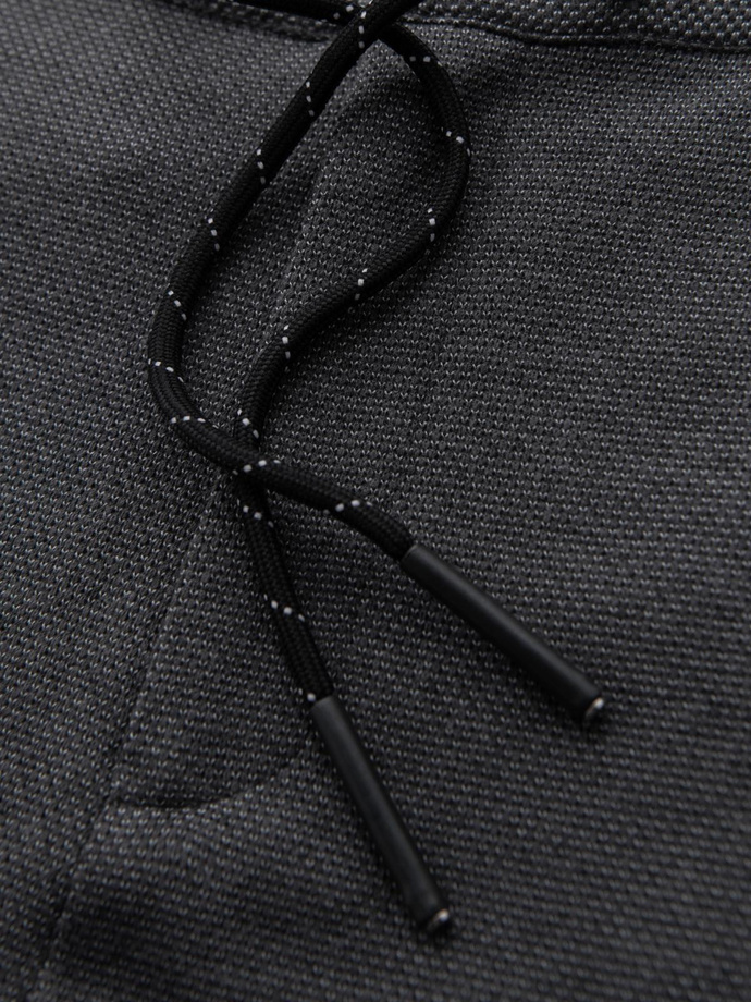 Pánské pletené kalhoty s elastickým pasem - tmavě šedé V2 OM-PACP-0116