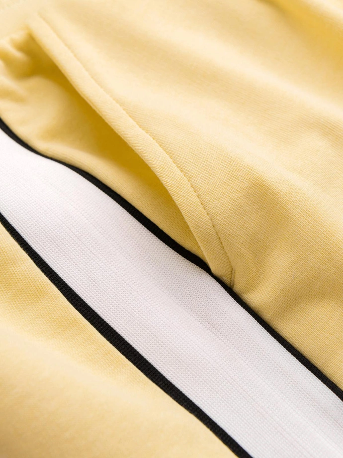 Pánské teplákové šortky s lemováním - žluté V1 W359