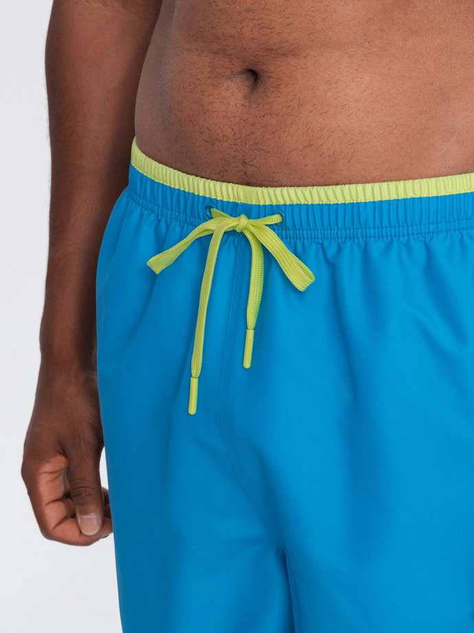 Men's swim shorts with two-tone welt - blue V6 OM-SRBS-0141