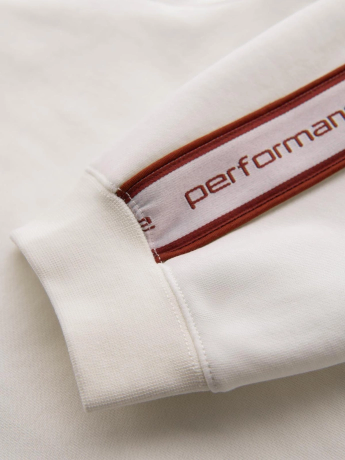 Men's sport jogger pants with stripes - cream V2 OM-PASK-0284