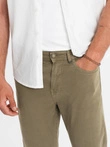 Pánske chino nohavice na mieru - olivové V3 OM-PACP-0151