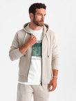 Men's sweatshirt set unbuttoned sweatshirt + shorts - ash V1 Z76