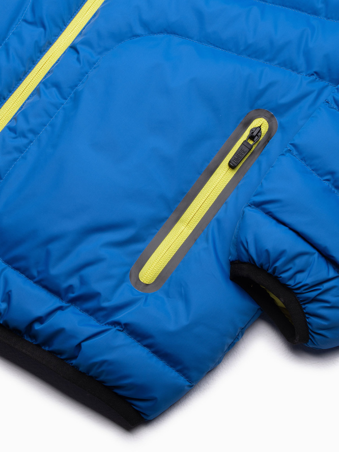 Pánská prošívaná sportovní bunda - modrá V4 OM-JALP-0118