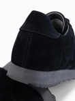 Men's sports shoes sneakers in eco leather with suede finish- black V1 OM-FOCS-0161