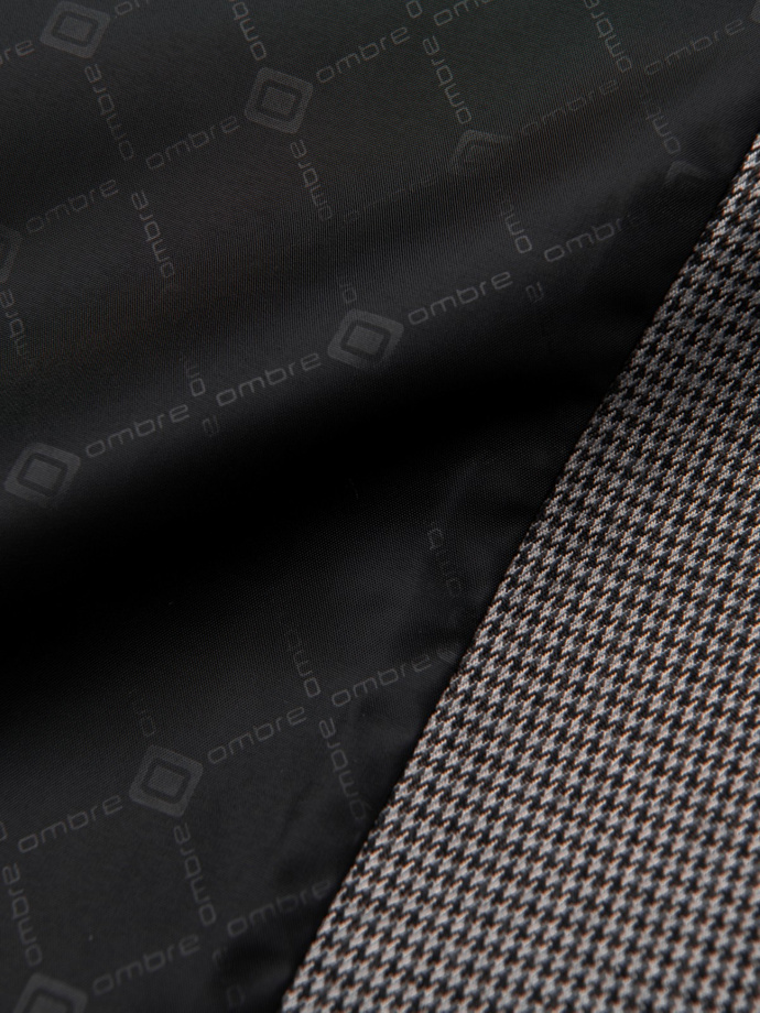 Pánské sako v jemné kostkované barvě - šedé V2 OM-BLZB-0116