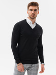 Men's sweater with white collar - black V1 E120