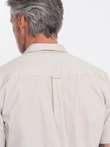 Men's short sleeve shirt with Cuban collar - cream V7 OM-SHSS-0168