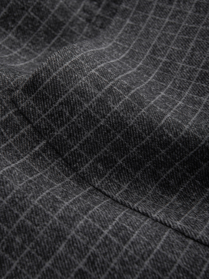 Men's checkered blazer with wool - graphite V2 OM-BLZB-0117