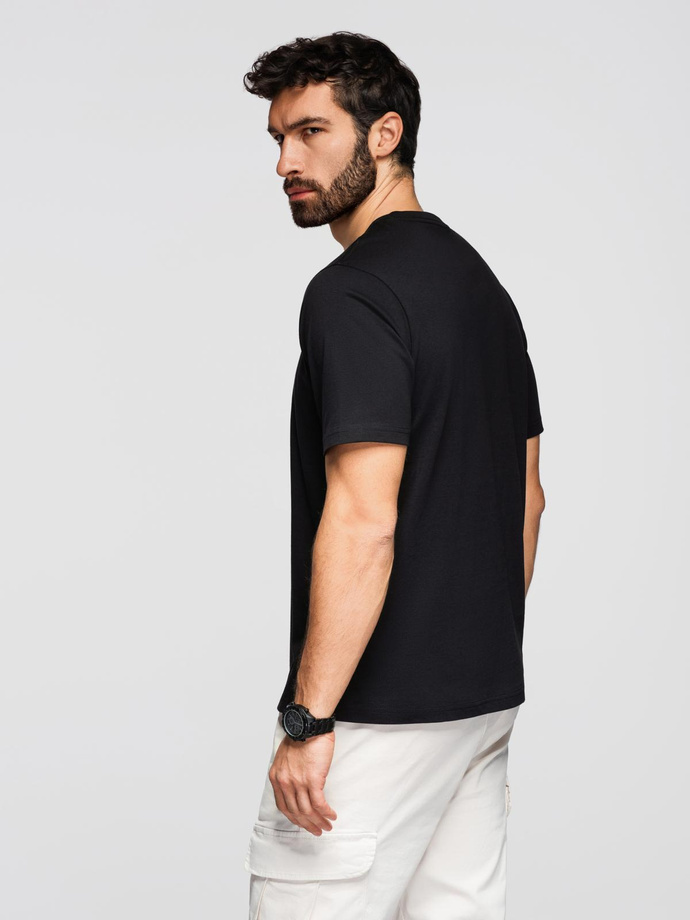 Men's cotton t-shirt with double printed logo - white V1 OM-TSPT-0211 