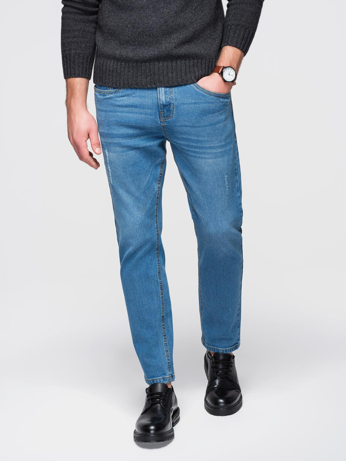 Pánsky roztrhaný denim REGULAR FIT - modrý V3 OM-PADP-0241